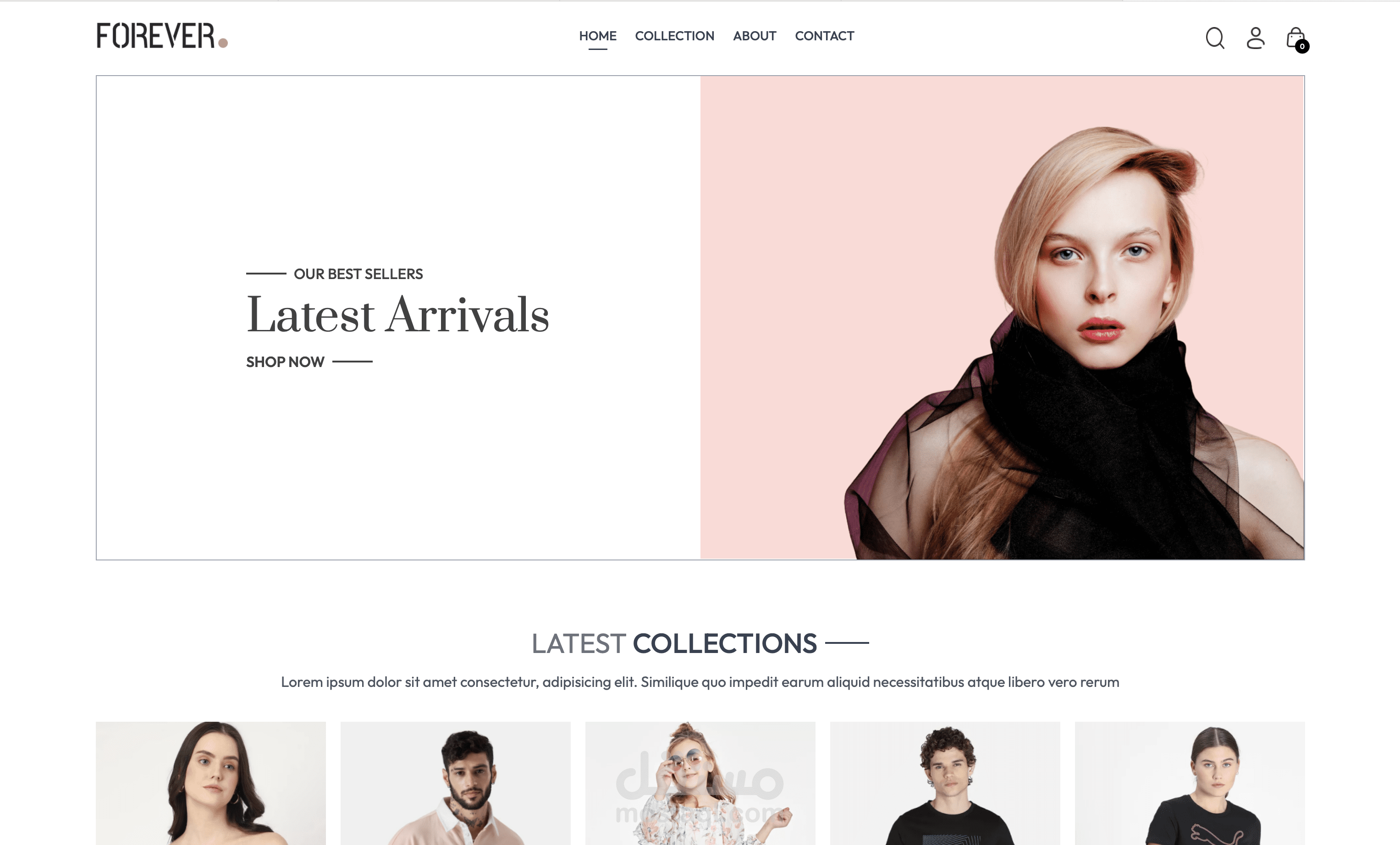 موقع e-commerce باستخدام react & vite