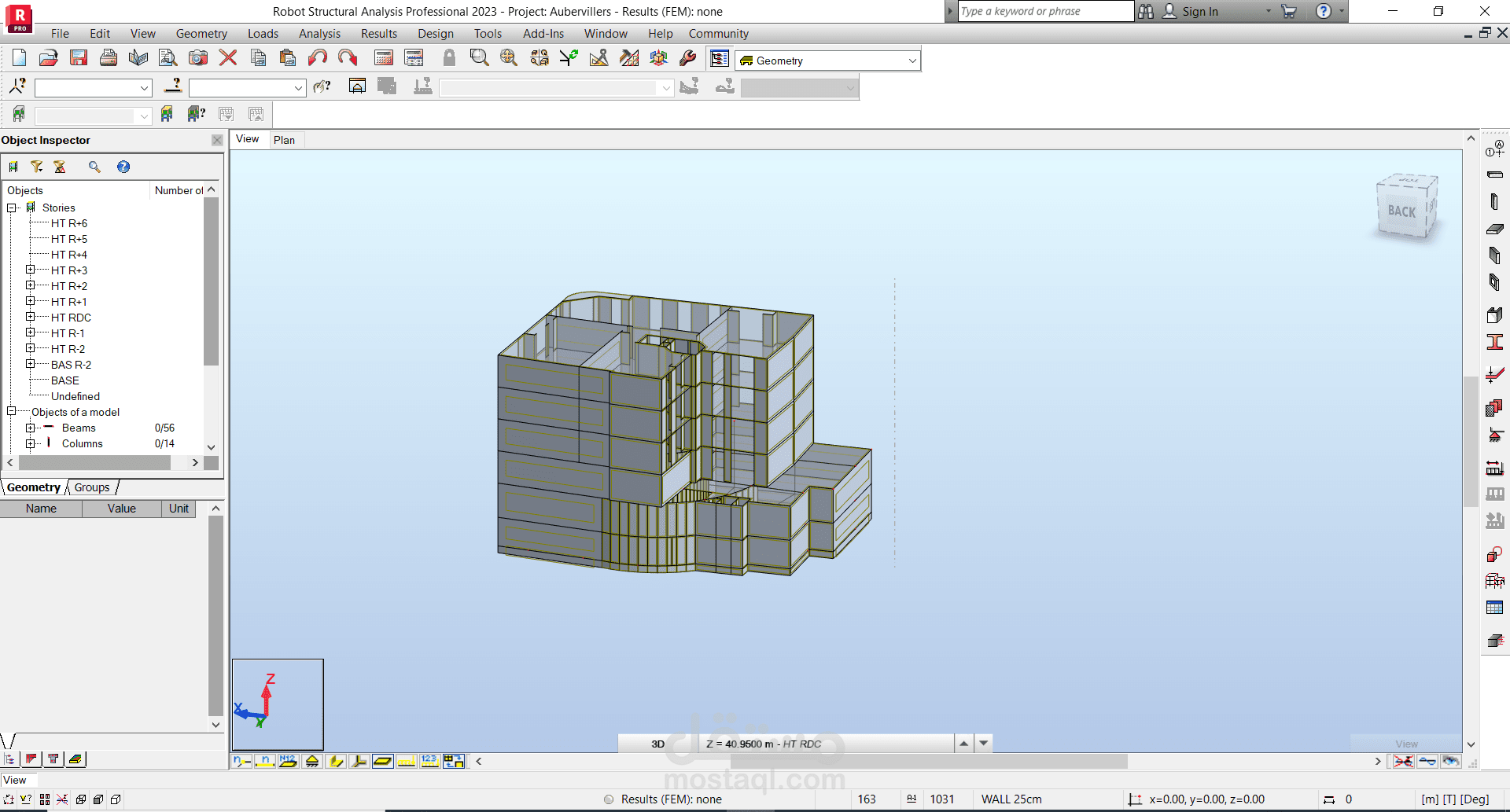 Modeling & Design of V. Aubervilliers on Robot Structural Analysis