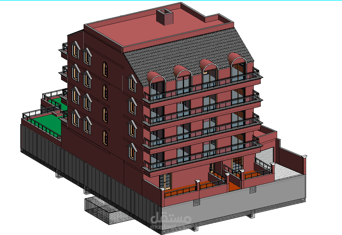 Modeling of Villa Flora on Revit to LOD350