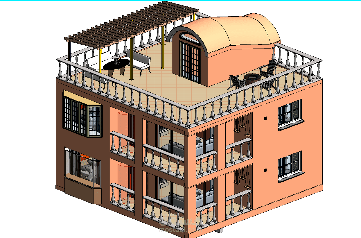 Modeling of a Beach House in Ajman to LOD400 on Revit