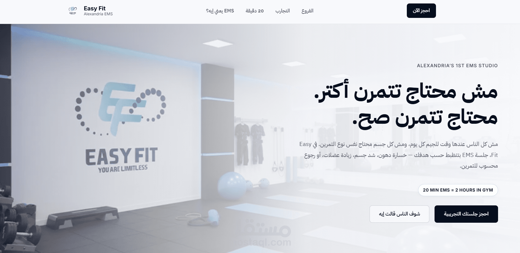 تصميم وتطوير Website احترافي لمركز Easy Fit Alexandria