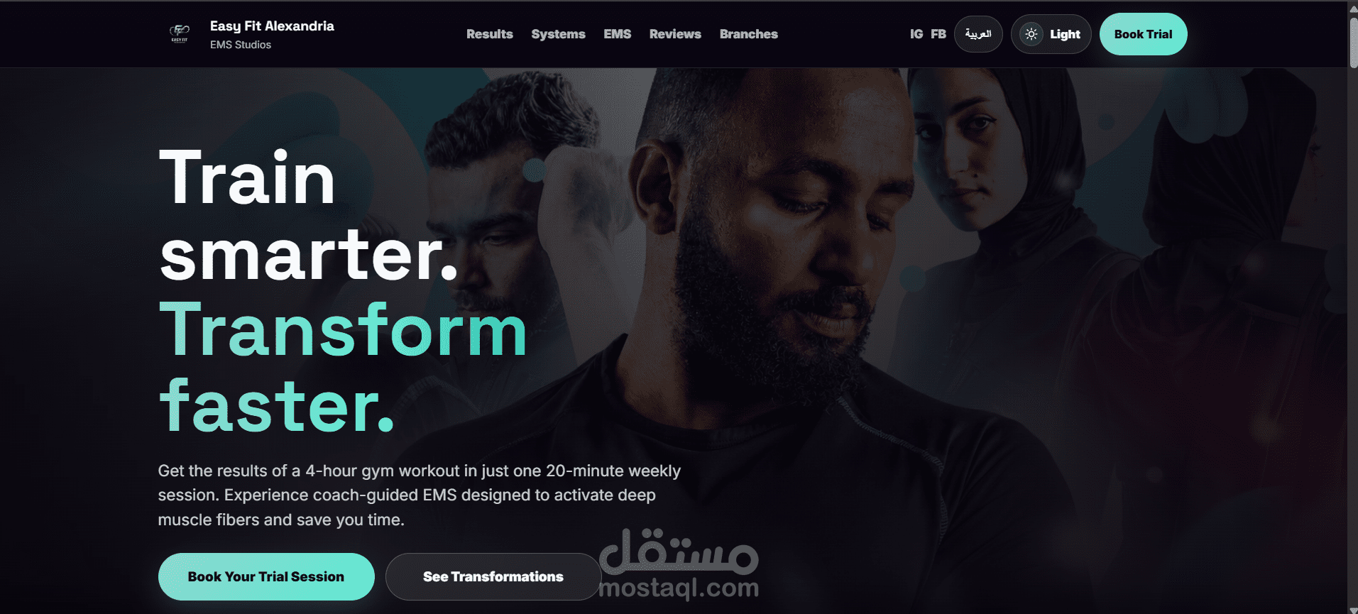 تصميم وتطوير Website احترافي لمركز Easy Fit Alexandria