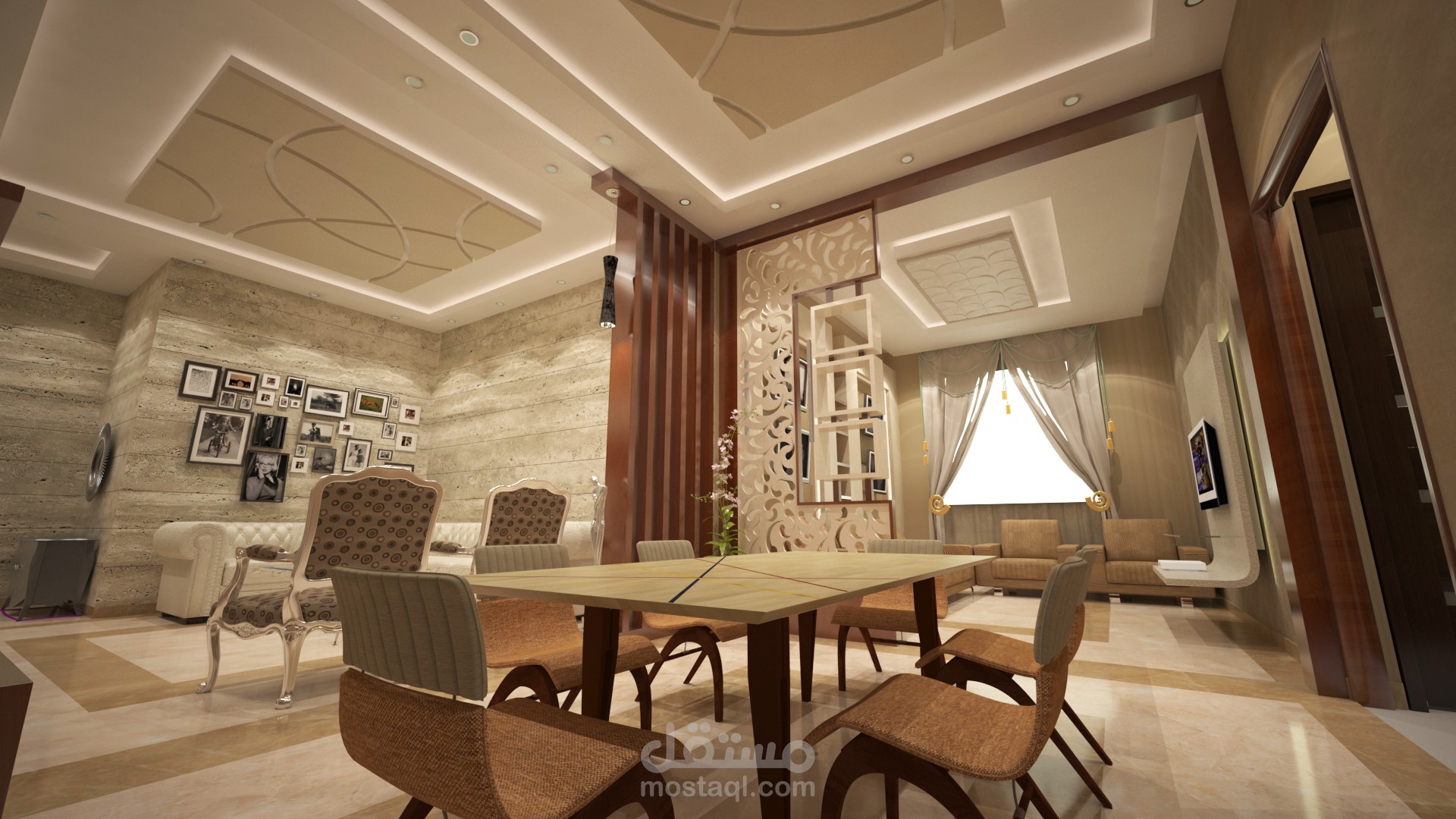 تصميم داخلي متكامل مع تعديل معماري واخراج 3dmax