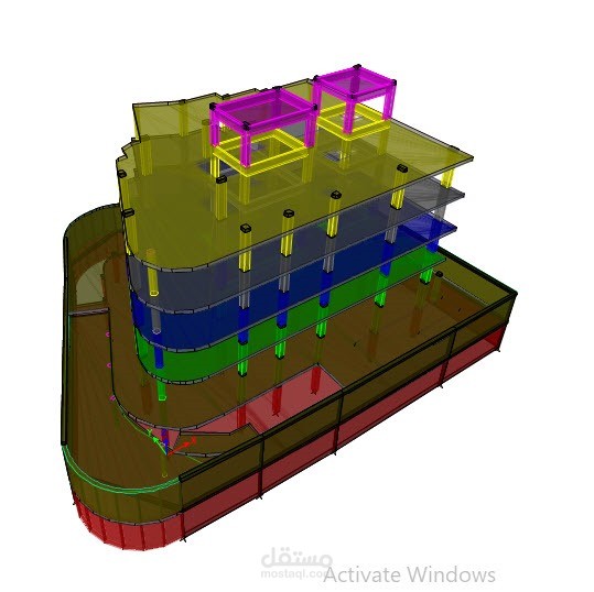 تصميم وعمل مودلينج لمبنى بمسطح 800 م2