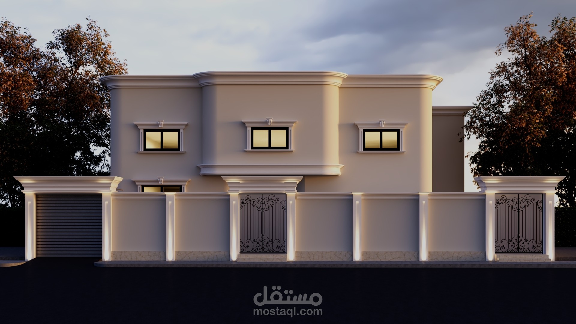 تصميم واجهات سكنية طراز كلاسيكي بالسعودية