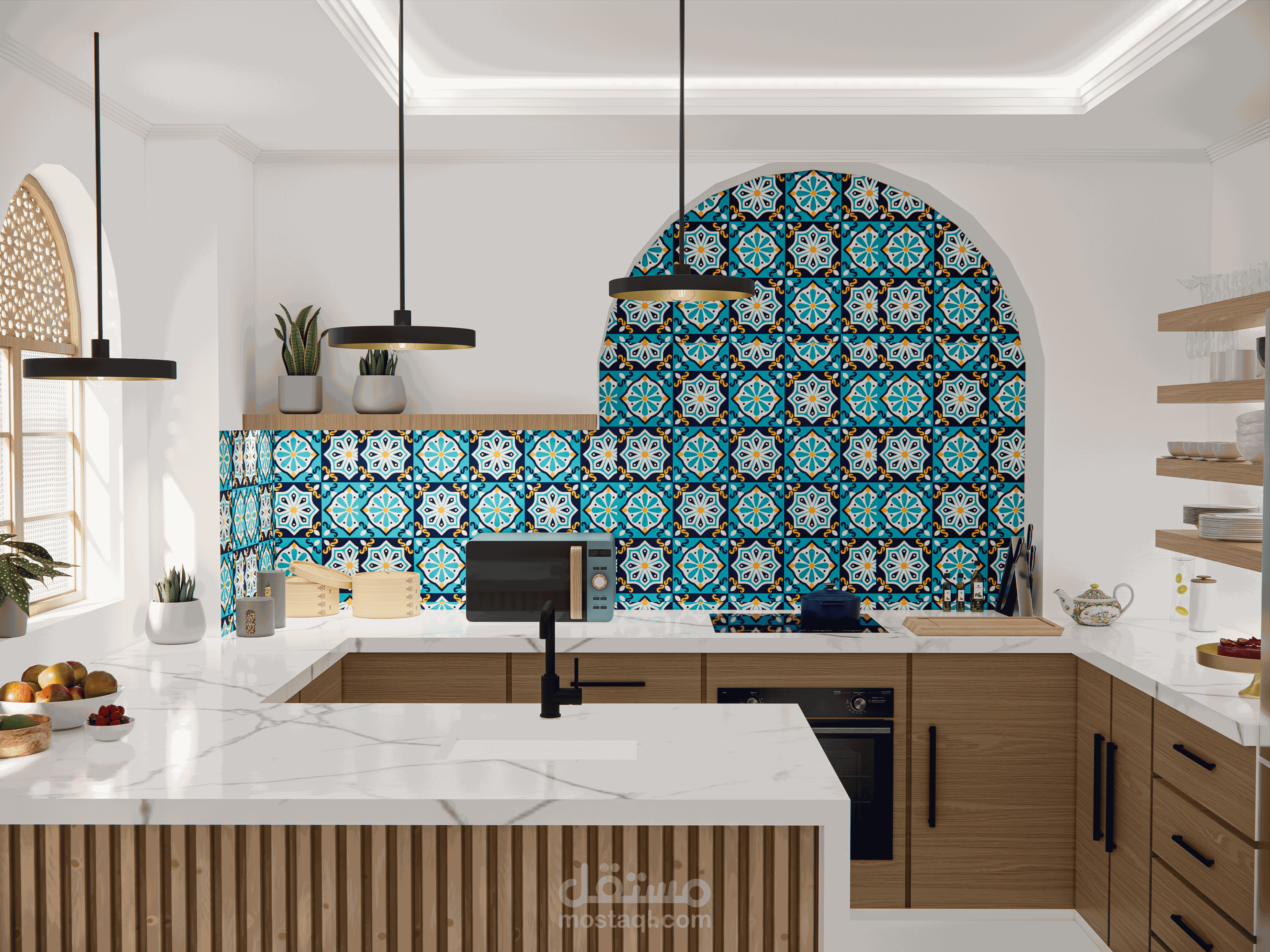 مطبخ بتصميم مغربي عصري