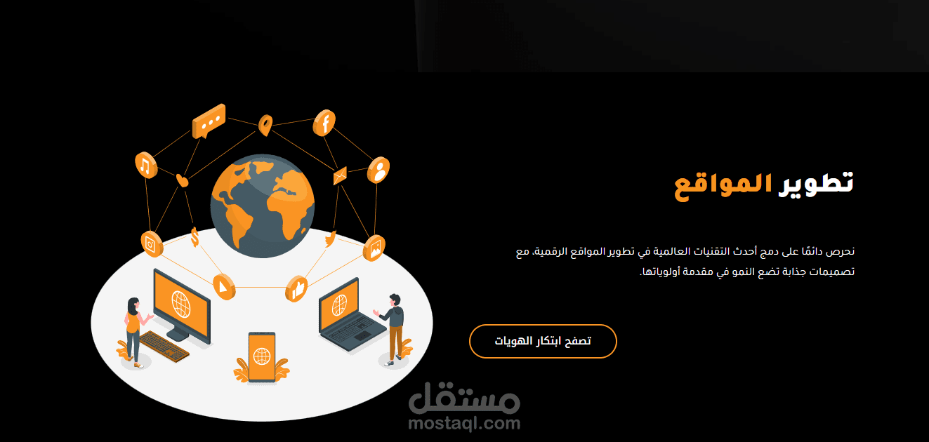 تصميم وتطوير موقع وكالة "سبعة" للخدمات التسويقية المتكاملة