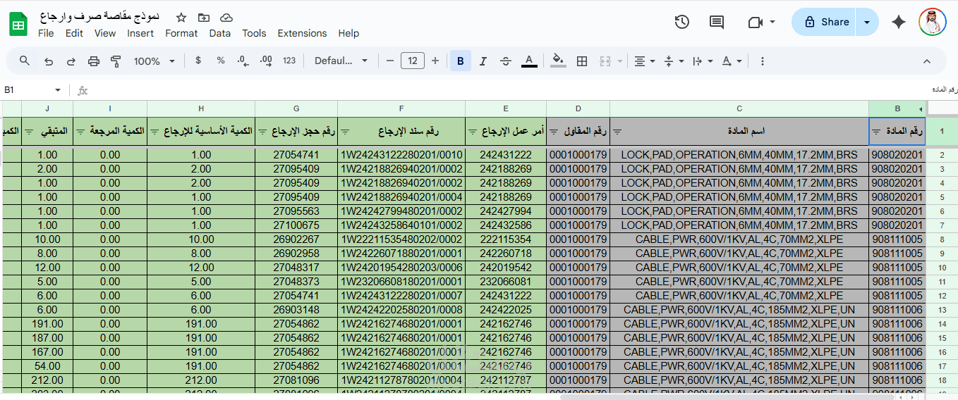 مقاصة للمستودع