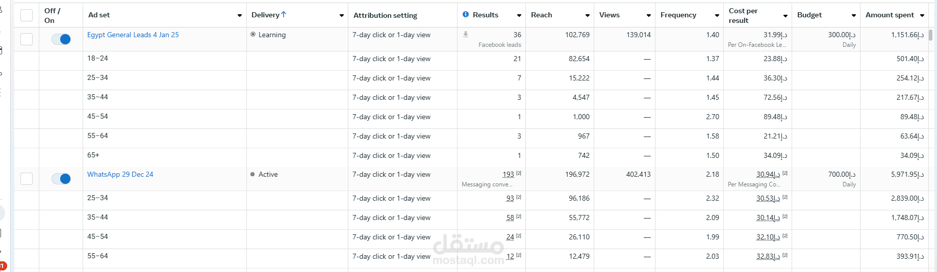 تحليل أعمار الحملة الإعلانية