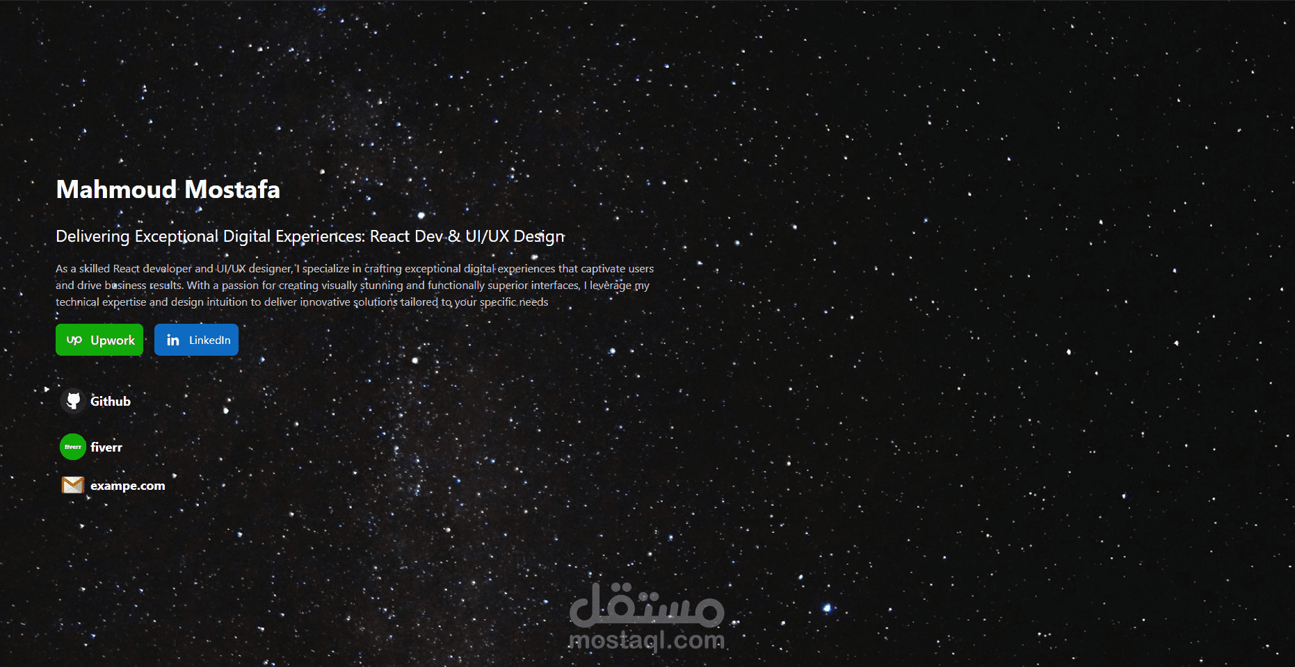 portfolio خاص بعرض المعلومات الشخصية و المشاريع