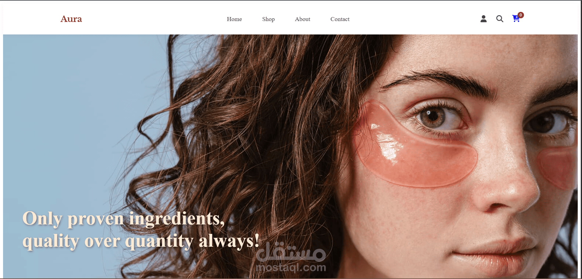 Frontend Development لمتجر منتجات عناية بصفحات كاملة ومتجاوبة