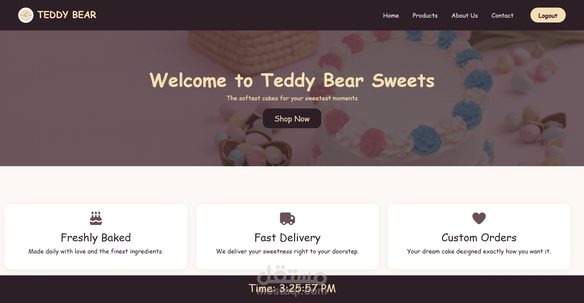 تطوير واجهة متجر إلكتروني (Cake Store) باستخدام Angular مع نظام تسجيل دخول وإدارة منتجات