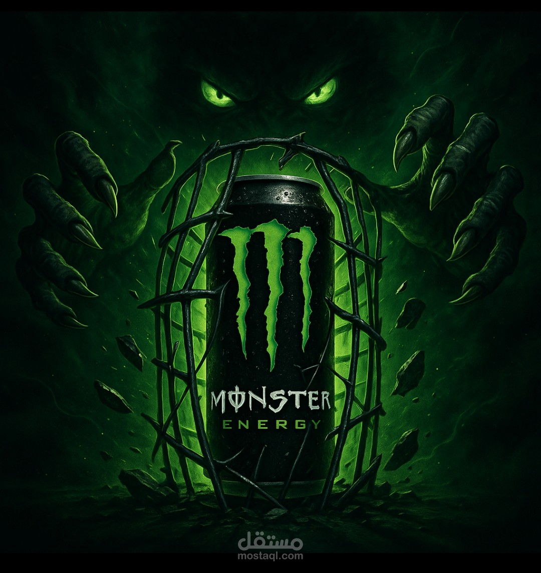 تصميم منتج مشروب طاقه