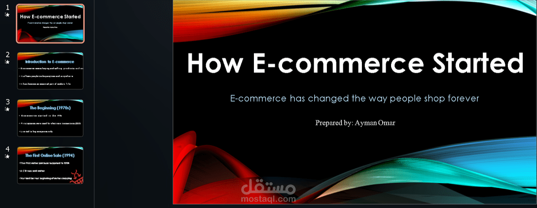 تصميم عروض تقديمية دقيقه وبشكل جذاب جداه هذا عرض بسيط جدا من عملي