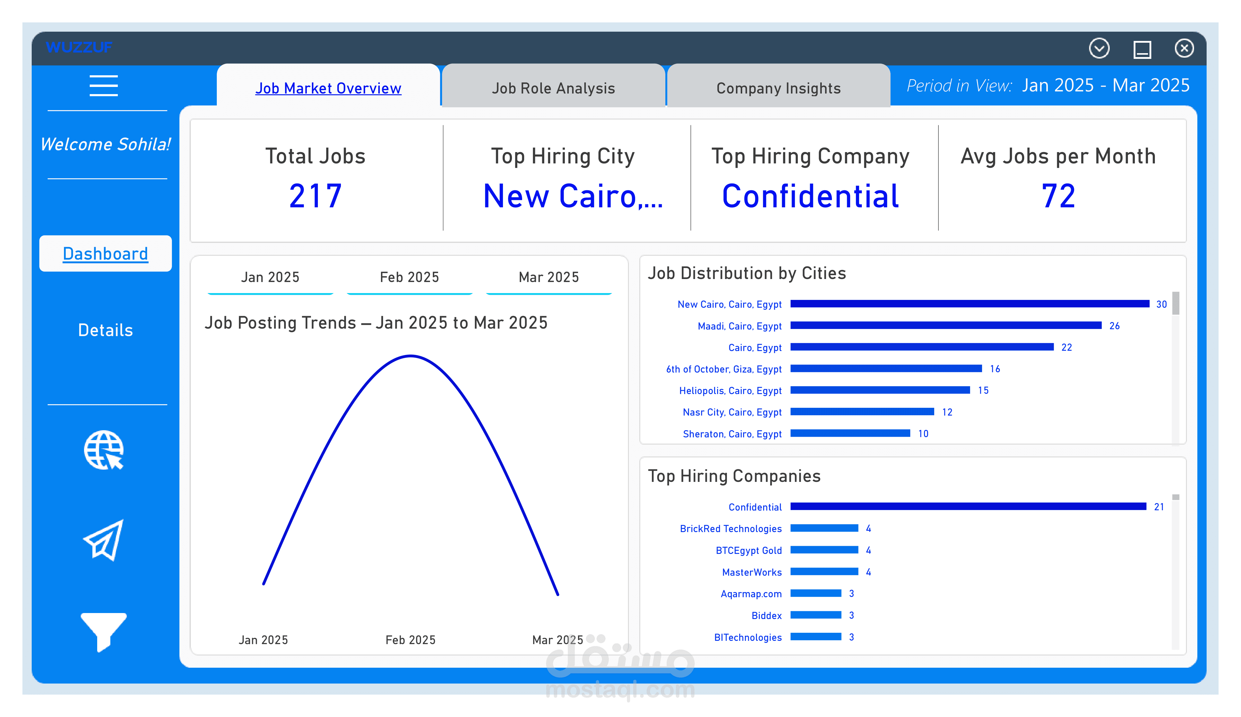 لوحة معلومات تحليل سوق العمل – وظائف مصر