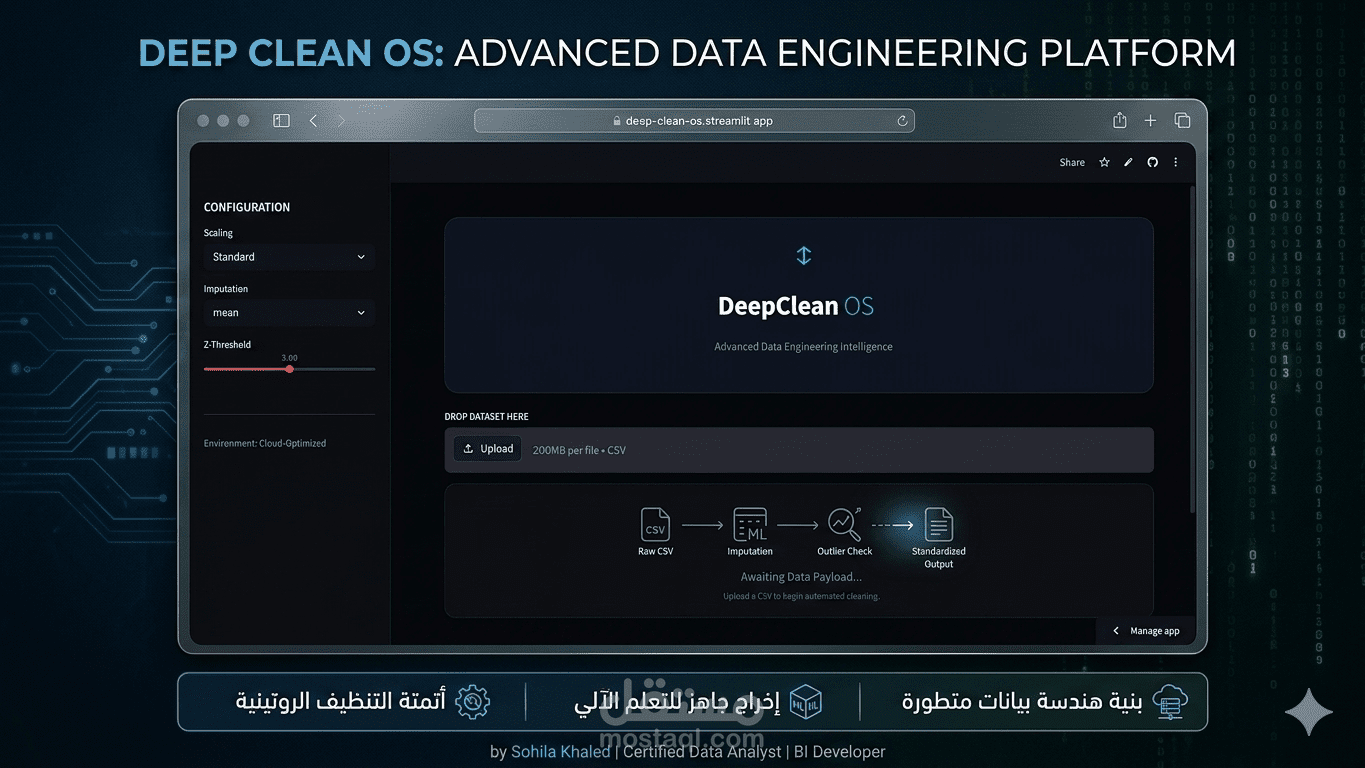 بناء منصة DeepClean OS: أتمتة هندسة وتنظيف البيانات الخام