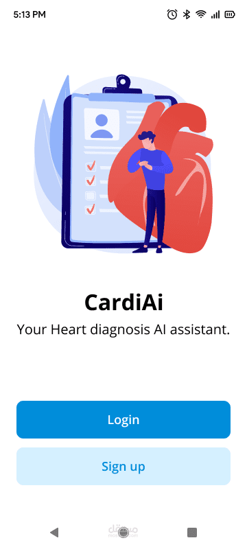 CardiAi: تطبيق يساعد الأطباء في تشخيص أمراض القلب باستخدام تقنيات التعلم الآلي.
