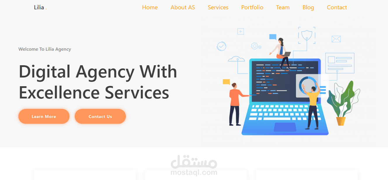 تصميم وتطوير موقع ويب حديث ومتجاوب باستخدام HTML, CSS, JavaScript, و Bootstrap