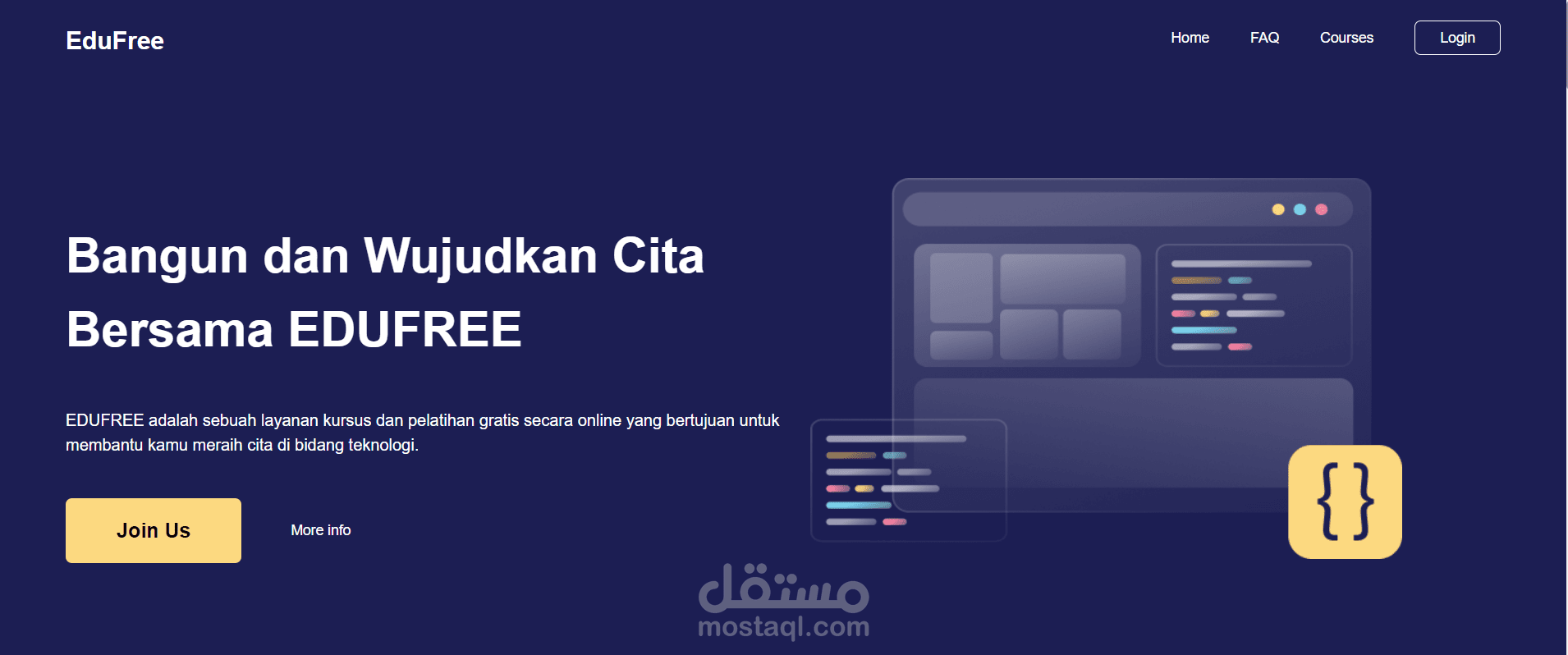 تصميم موقع تعليمي باستخدام React js
