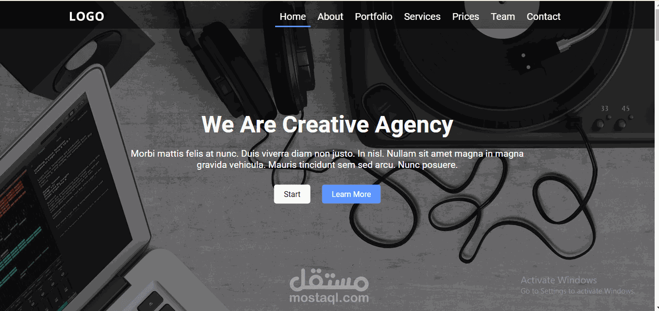 A modern website was developed to showcase the creative agency's services