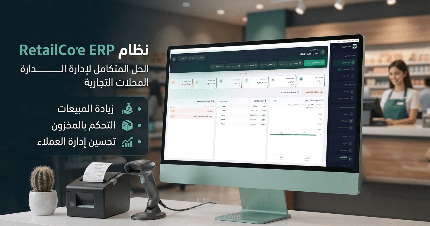 RetailCore ERP | نظام احترافي لإدارة المبيعات والمخزون ونقطة البيع للمحلات التجارية