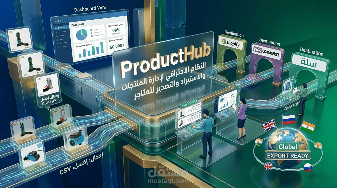 ProductHub — نظام احترافي لإدارة المنتجات والاستيراد والتصدير للمتاجر