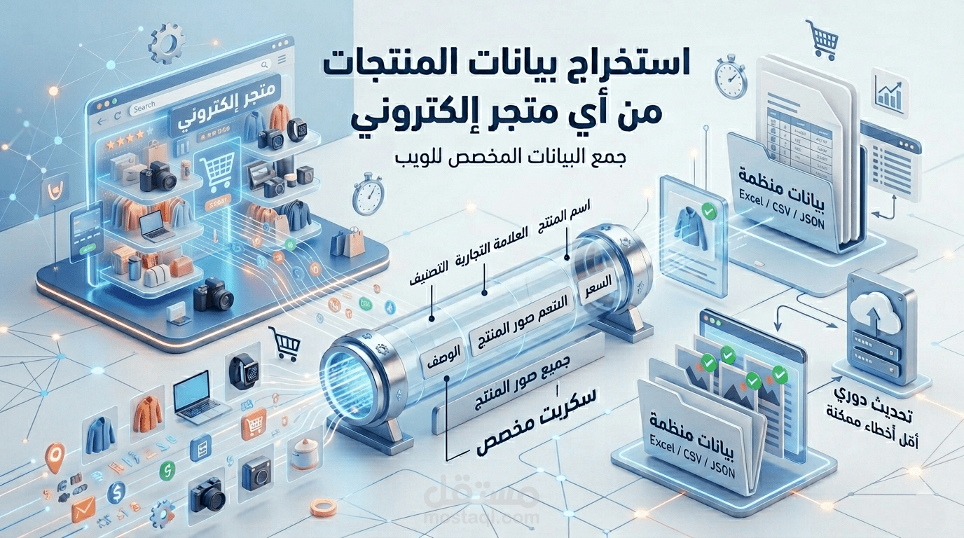 استخراج بيانات المنتجات من أي متجر إلكتروني
