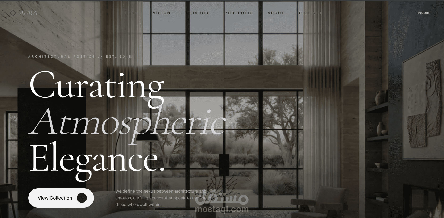 تصميم وتطوير موقع معماري فاخر (Luxury Interior Architecture Website) باستخدام Next.js