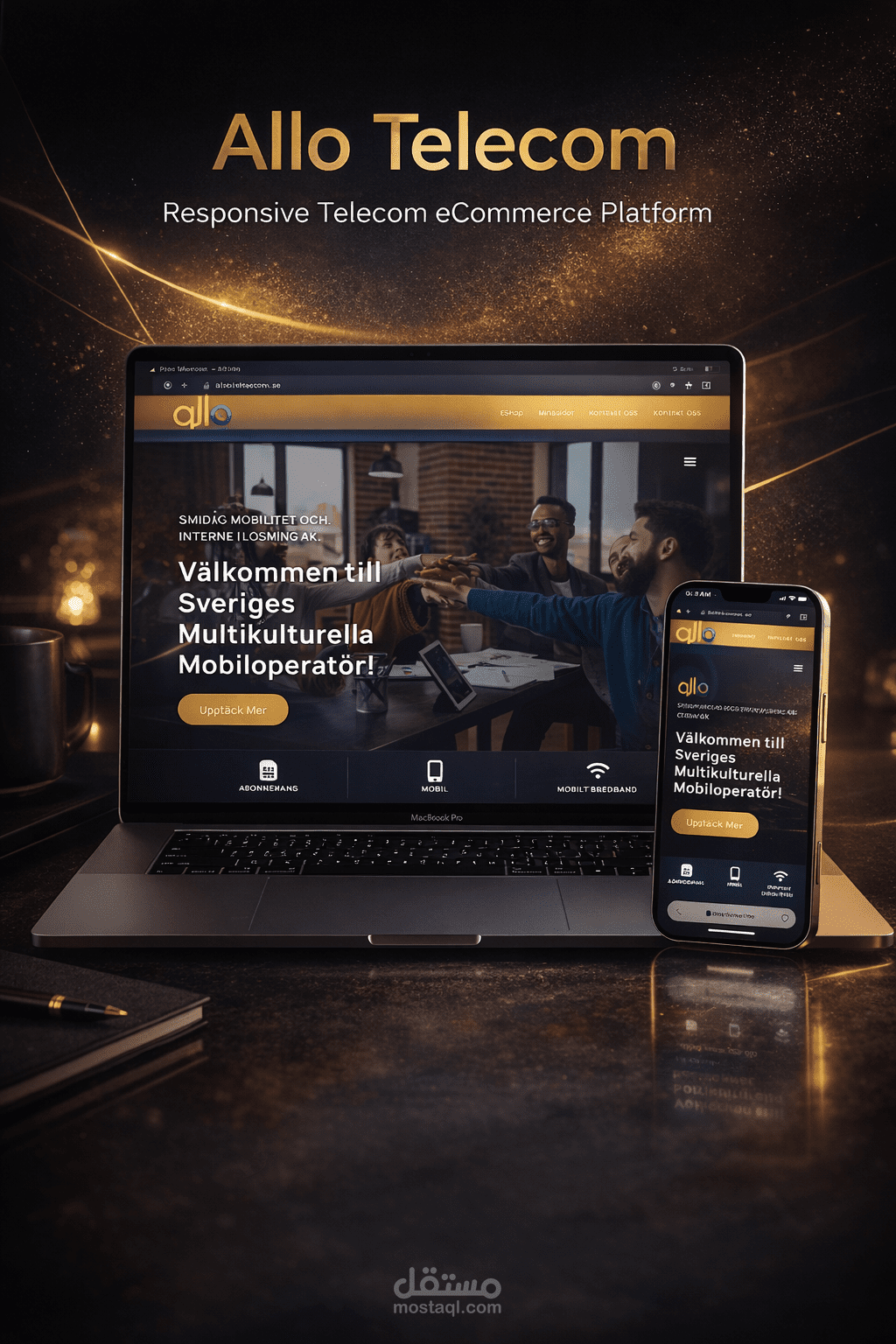 تصميم موقع إلكتروني ومتجر إلكتروني متعدد اللغات ووردبريس لشركة ألو تليكوم