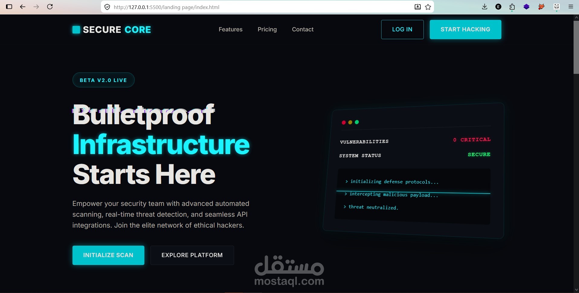 انشاء صفحة هبوط (Landing page)