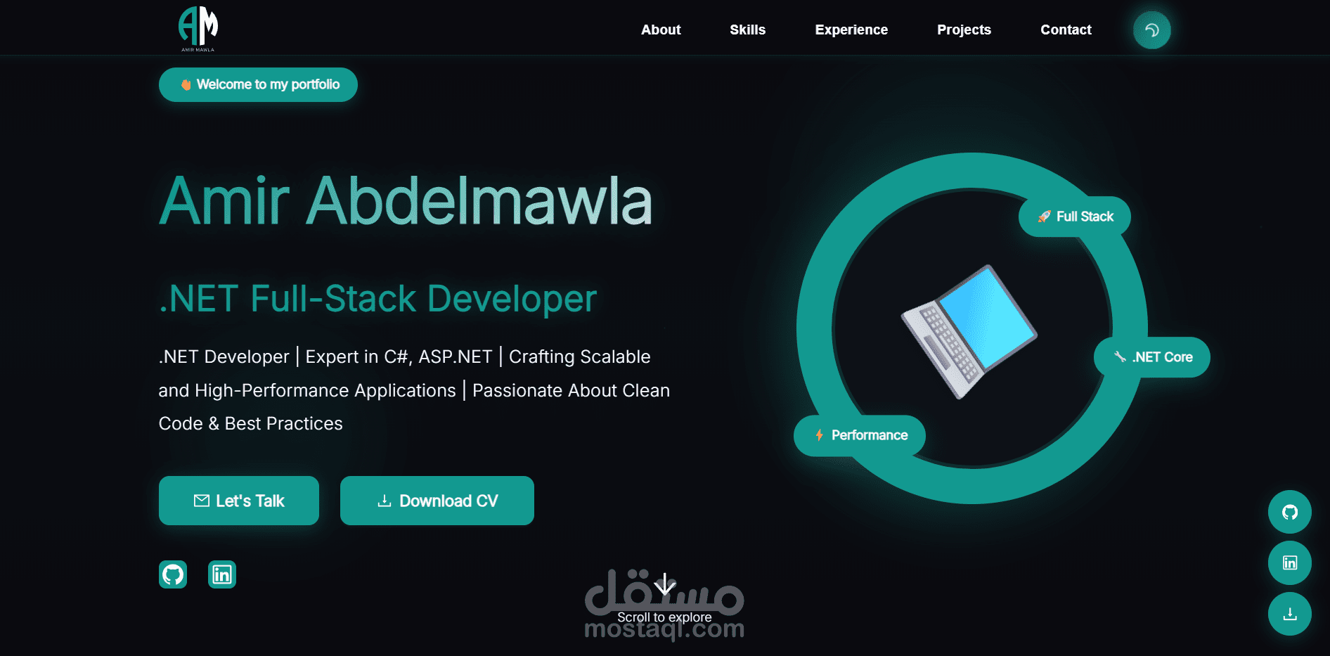 تصميم وتطوير Portfolio احترافي لعرض الأعمال والمشاريع