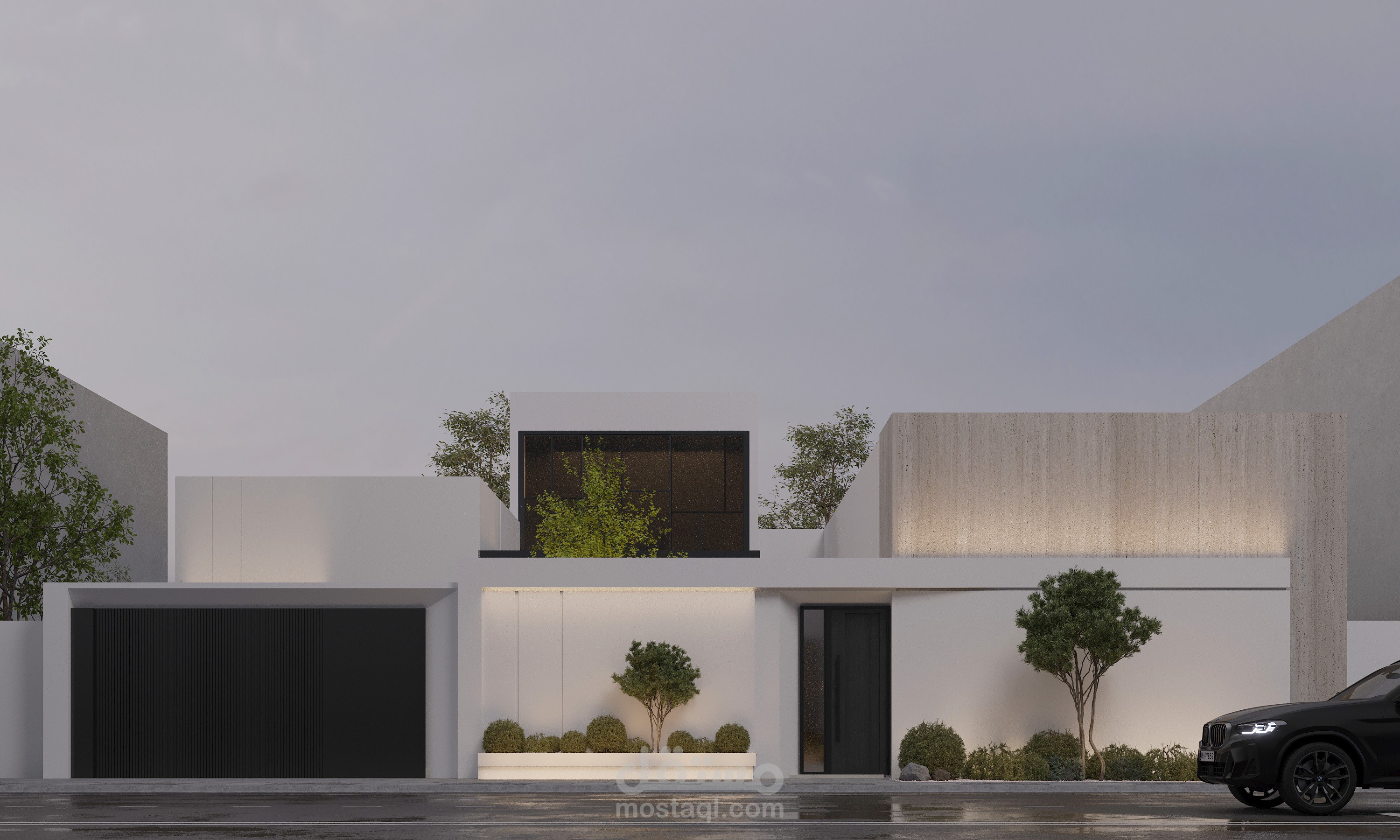 "الرؤية العصرية: منزل تحت السماء الغائمة" الامارات العربية المتحدة باستخدام برامج 3ds max و corona render