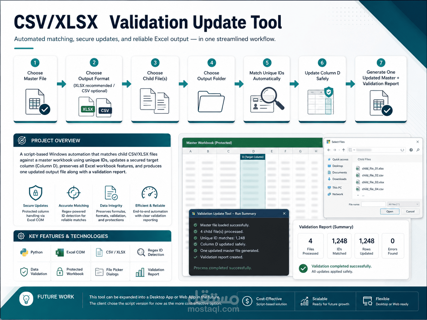 أداة مطابقة وتحديث ملفات CSV/XLSX تلقائيًا