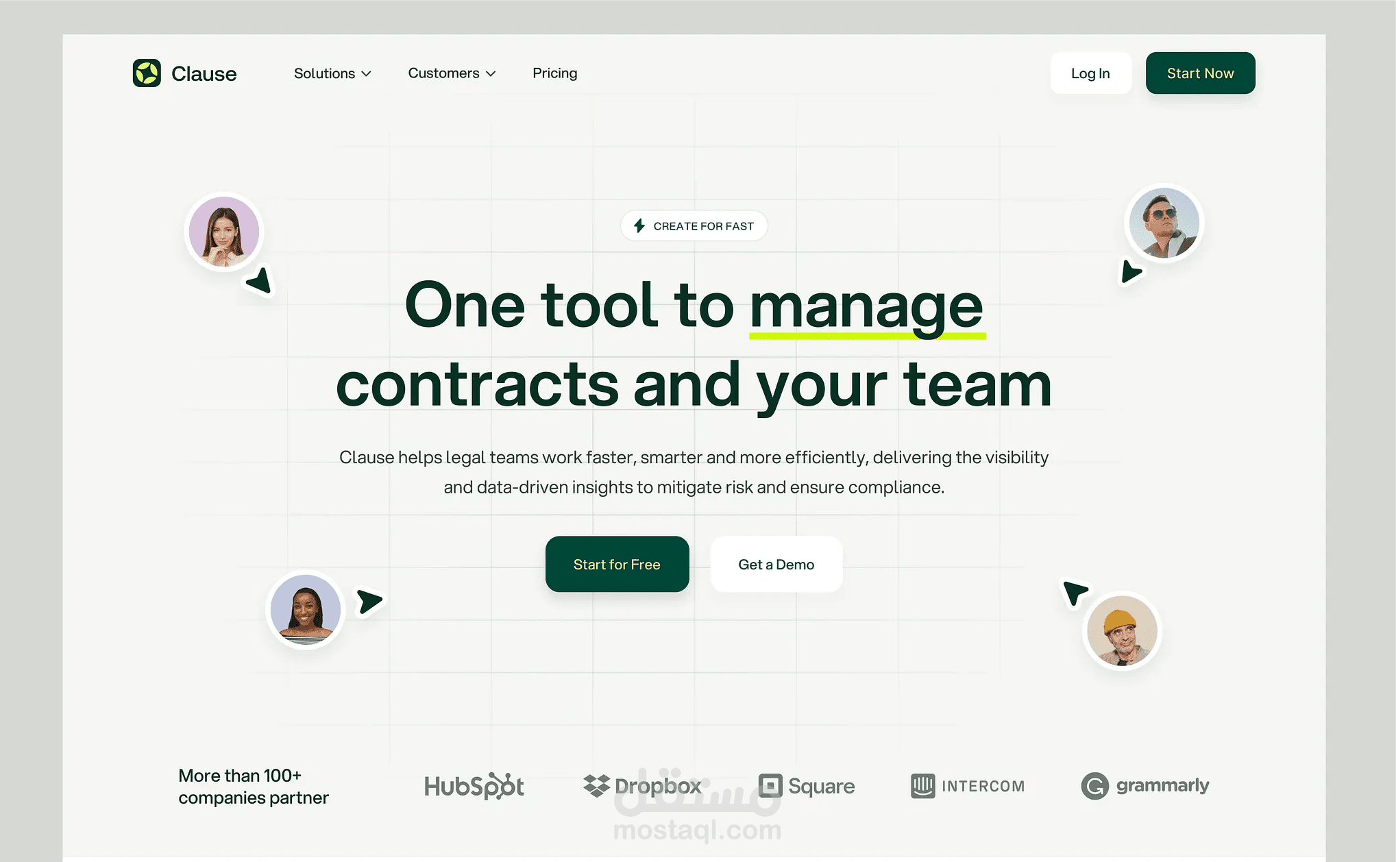 صفحة هبوط احترافية لمنصة إدارة العقود بطريقة ذكية وفعالة. التقنيات المستخدمة:  NextJs , TailwindCss,ShadCn