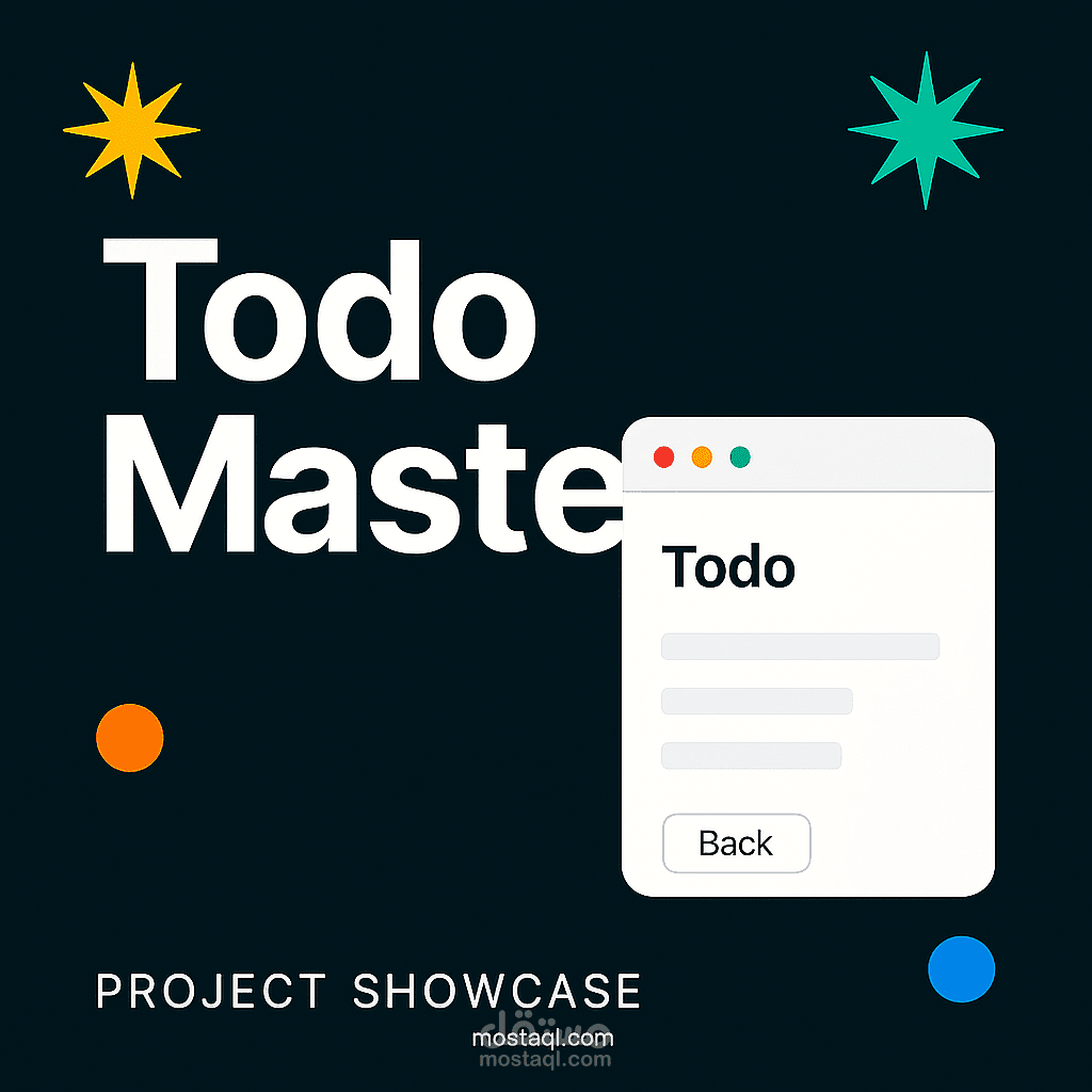تطبيق إدارة مهام يساعد على تنظيم الأعمال اليومية بفعالية. التقنيات المستخدمة: React.js، Tailwind CSS