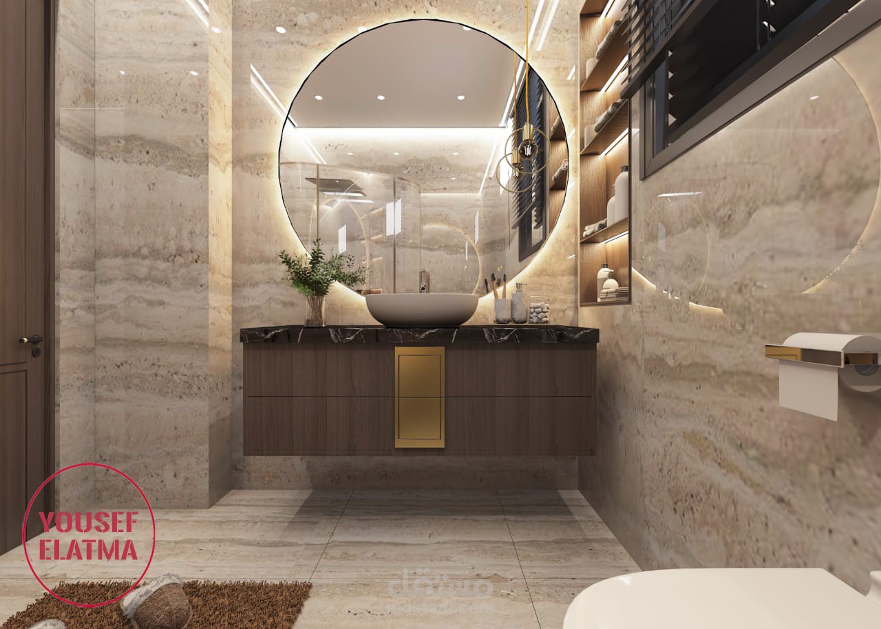 تصميم داخلي مودرن لحمام عصري يجمع بين الأناقة والوظيفية