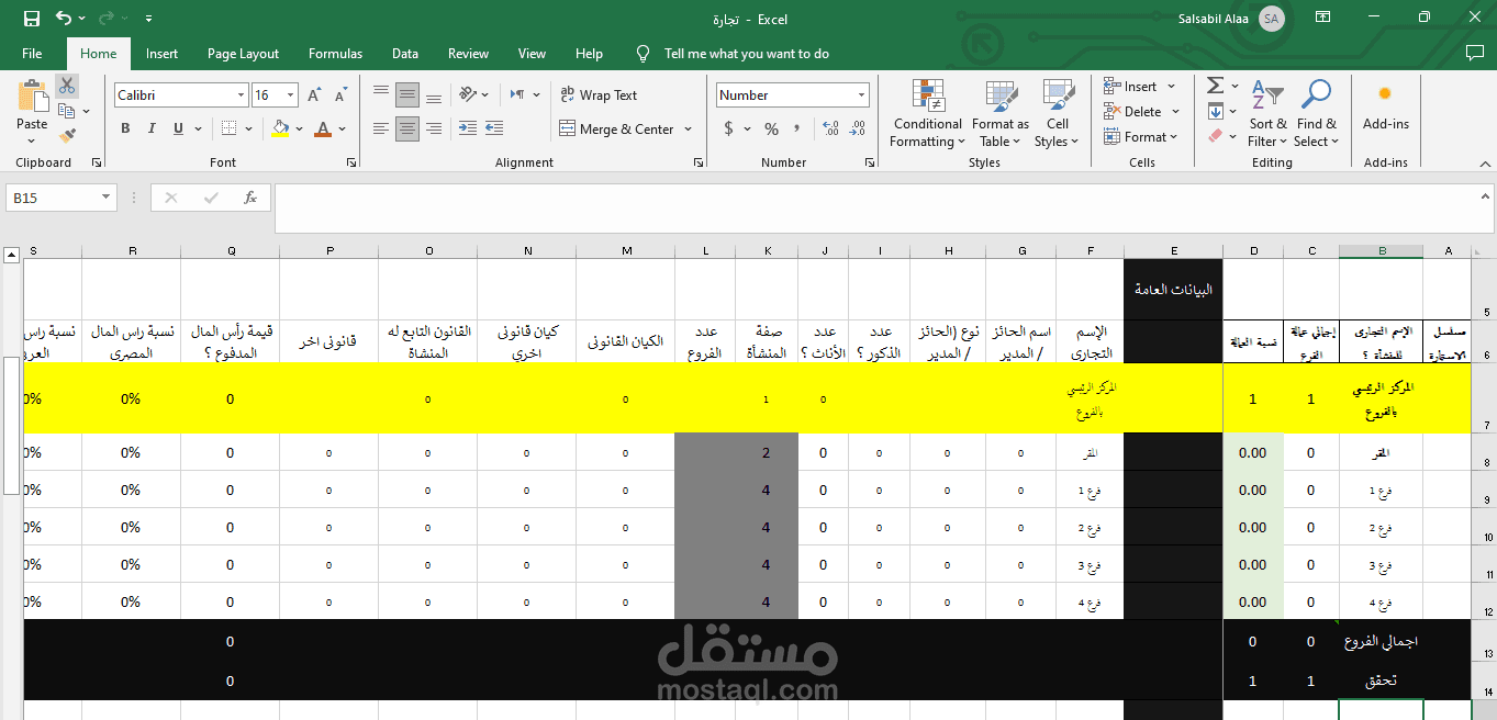 استمارة التجارة الخاصة بالتعداد الاقتصادى السادس