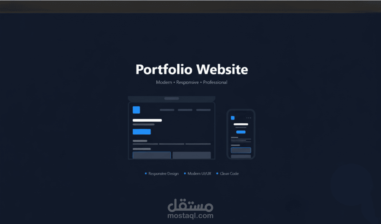 تصميم وتطوير موقع بورتفوليو شخصي احترافي باستخدام React وVite وTailwindCSS