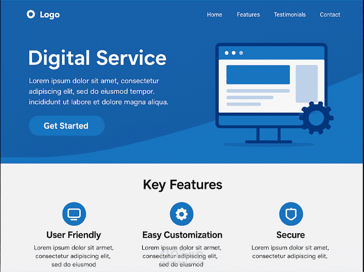 Landing Page لخدمة رقمية