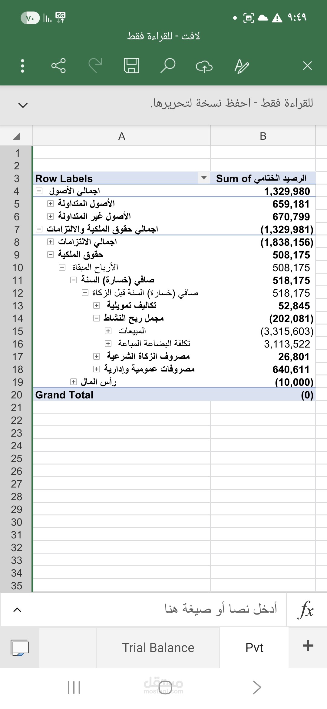 تسجيل القيود اليومية  وعمل القوائم المالية