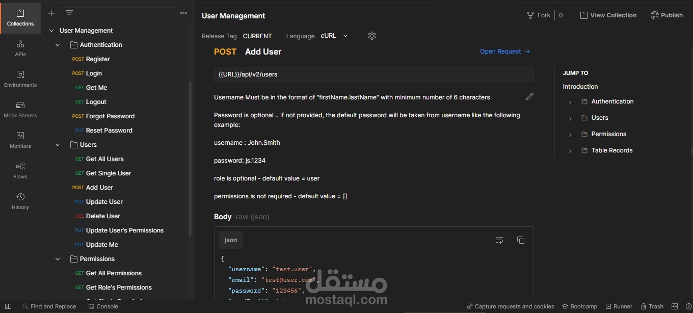 User Management APIs