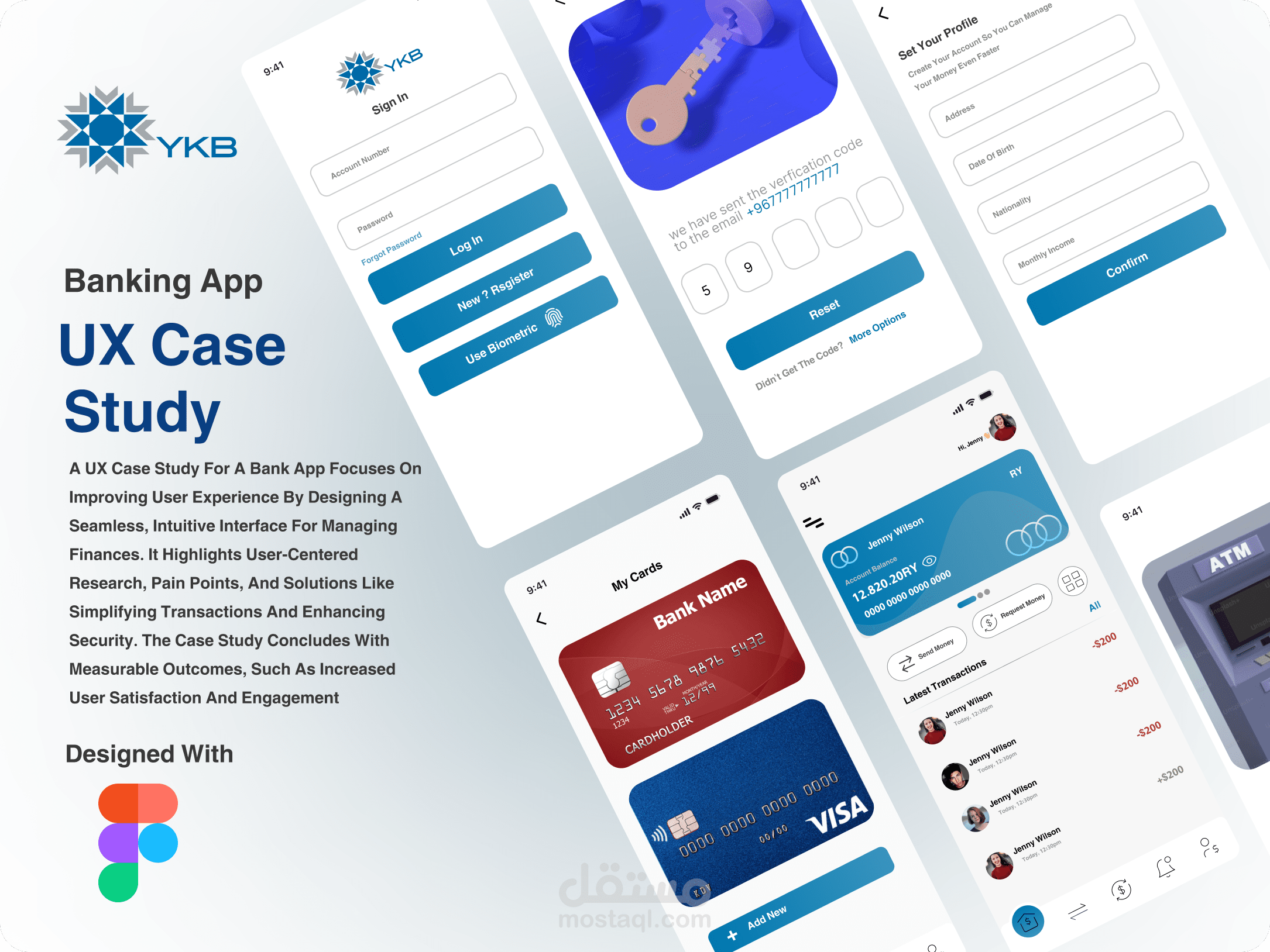 تصميم UI/UX تطبيق بنكي "redesign of YKB"