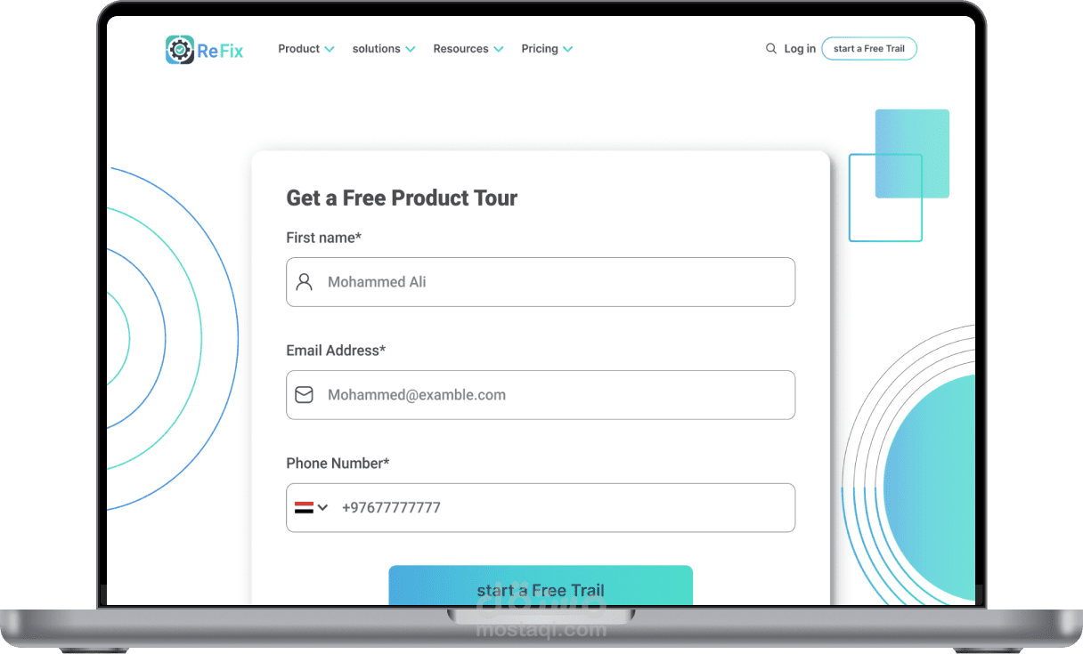 تصمصم UI/UX لموقع ويب  لتسهيل عمليات الصيانة وجدولتها Refix