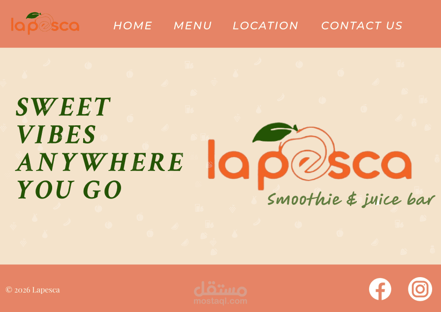 تصميم واجهة موقع احترافي لعلامة تجارية (Smoothie & Juice Bar)