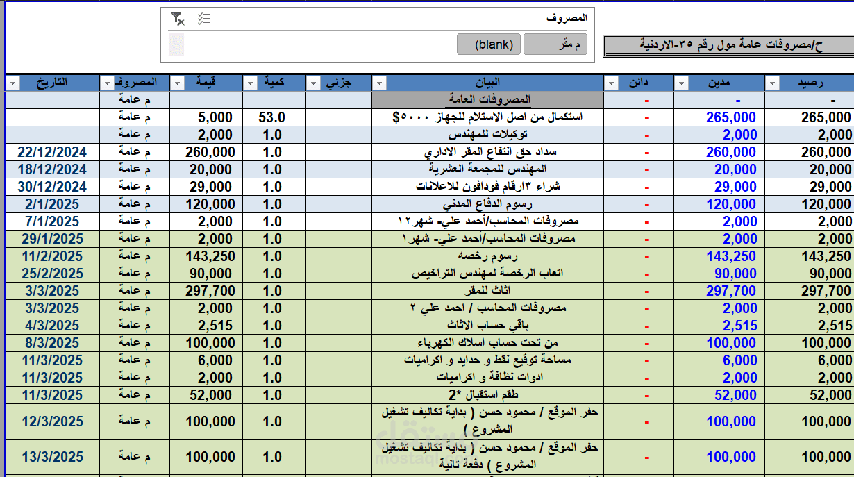 ادخال البيانات و تصميم شيتات اكسيل