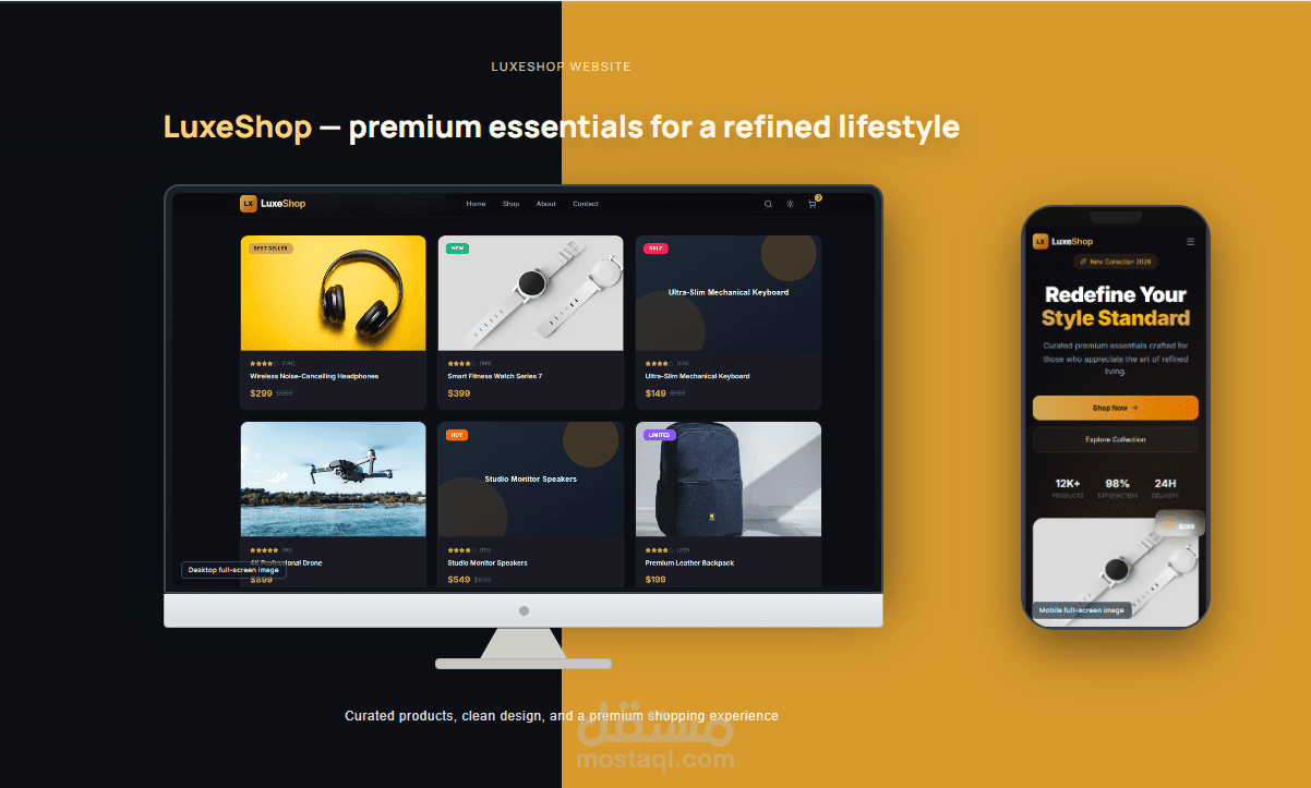 صفحة هبوط احترافية لمتجر إلكتروني (E-commerce Landing Page)