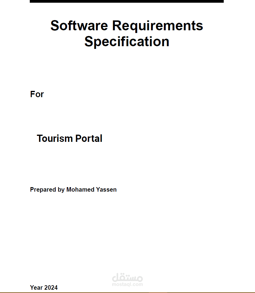Software Requirements Specification TOURISM PORTAL