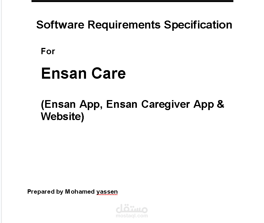 Software Requirements Specification For Ensan Care