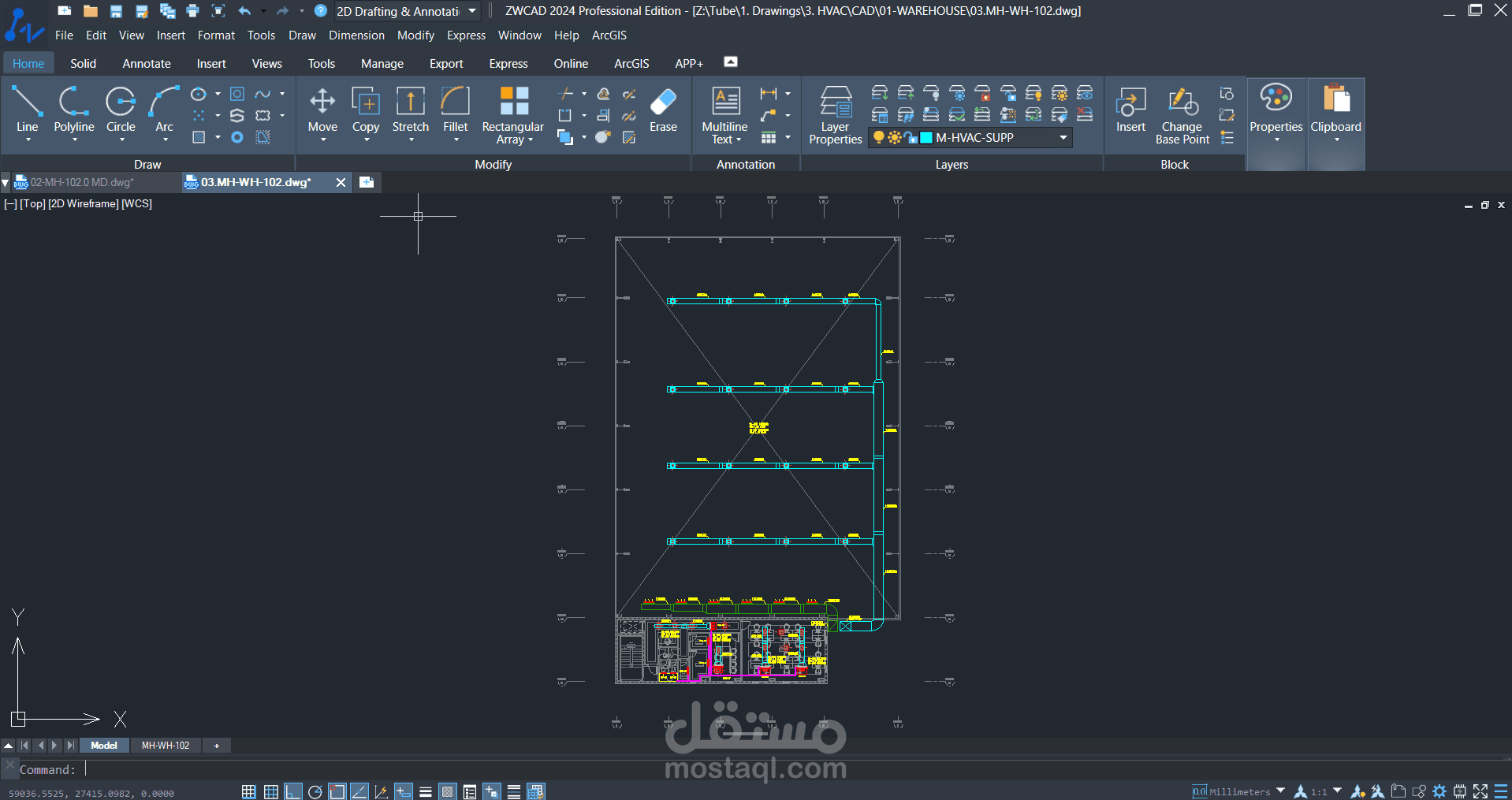 تكيف وتهويه لمستودع تخزين