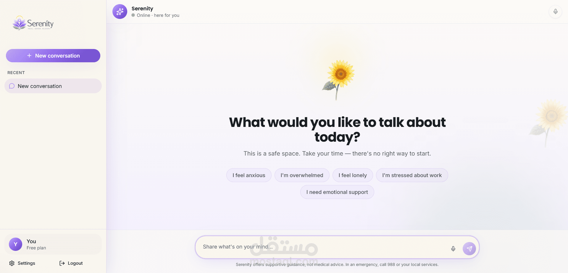 Serenity | منصة ذكية متعددة اللغات لدعم الصحة النفسية باستخدام الذكاء الاصطناعي وتقنية RAG